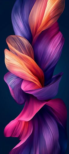 an abstract image of purple, orange and pink flowers