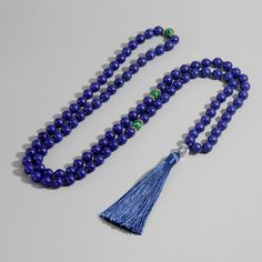 Mala Meditation Necklace Power Of Healing, Mindful Meditation, Buddha Jewelry, Wrist Mala, Metaphysical Healing, 108 Mala Beads, Blue Tassel, Improve Communication, 108 Bead