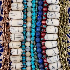 Now this is a great combo of beads! So many different design possibilities. How would you use these beads? #TheBeadChest #EthicallySourced #Jewelry #Chic #AfricanBeads #StoneBeads #Turquoise #DIY #Boho #JewelryBlogger #EtsyShop #EtsyStore #BeadMaker #HealingStones #CrystalJewelry #HomeDecor #InteriorDesign #Designer #DIYDecor #UpcycledJewelry #RomanGlass #Handmade #HandmadeJewelry #Turquoise #PrayerBeads #WomensFashion #Beauty #MensFashion Luxury Carved Traditional Beads, Luxury Carved Beads As A Gift, Luxury Traditional Carved Beads, Cow Bones, Diy Boho, Carved Bone, Roman Glass, Bone Beads, Upcycled Jewelry