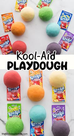 kool - aid playdough is an easy and fun activity for kids