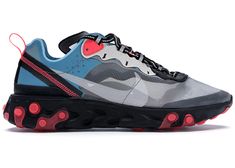 Buy and sell authentic Nike shoes on StockX including the Nike React Element 87 Blue Chill Solar Red and thousands of other sneakers with price data and release dates. Mens Sport Sneakers, Nike React Element 87, Blue Chill, Nike Blazers Mid, Luxury Sneakers, Nike React, Triple Black, Nike Blazer, Nike Sneakers