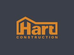 the logo for hart construction, which has been designed to look like an orange house