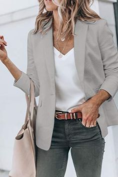 Very Casual Work Outfits, Office Business Casual Outfits, Blazer Suit Women, Work Blazer, Slim Suit, Blazer Jackets For Women, Casual Tunics