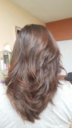 Round Layers Haircut Medium Length, Long Volumizing Haircuts, Dark Hair 90s Layers, Layered Hair Medium Not Styled, Layered Hairstyles Wavy Hair, Medium Haircut Lots Of Layers, Chunky Layers Straight Hair, Lairs Haircut For Medium Hair, Heavy Layers Medium Hair Straight