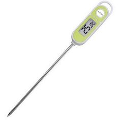 an electronic thermometer on a white background