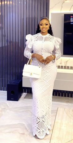 Lace Cord Styles, Cord Lace Gown Style, Latest Cord Lace Styles, Cord Lace Gown Styles, Cord Lace Styles, Bubu Gown, White Lace Gown, African Bridal Dress