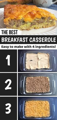 the best breakfast casserole recipe is easy to make with 4 ingredients