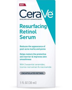 CeraVe Retinol Serum for Post-Acne Marks and Skin Texture | Pore Refining, Resur #CeraVe Cerave Retinol Serum, Cerave Retinol, Cerave Resurfacing Retinol Serum, Resurfacing Retinol Serum, Realistic Wishlist, Cerave Skincare, Nose Pores, Post Inflammatory Hyperpigmentation, Post Acne Marks