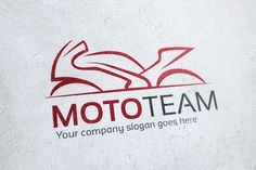 the logo for a motorcycle company is shown on a white shirt with red letters that read mototeam