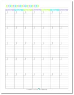 a printable calendar with arrows on the top and bottom, in pastel colors