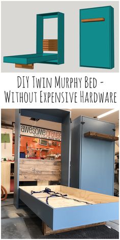 the diy twin murphy bed without expensive hardware is an easy and cheap way to make it