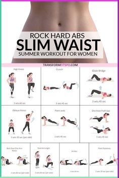 an image of a woman doing the rock hard abss slim waist workout for women