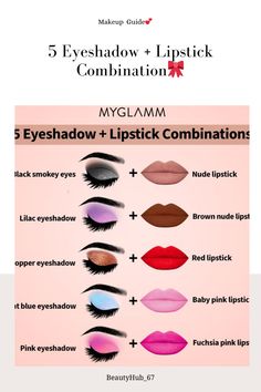 Makeup_Makeup Look_Makeup Guide_Lipstick_Eye Shadow#makeupoftheday #makeuplover #makeuphacks #lipstick #eyeshadow Lipstick Combinations, Lip Combinations, Face Makeup Guide, Eyeshadow Guide, Eye Shadow Tutorial, Eye Shadow Ideas, Eye Makeup Guide, Eyeshadow Tips