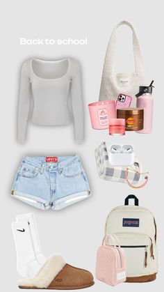 Back to school outfit 🍦🤍#backtoschool #school #outfitcheck #outfit #aesthetic Back To School Fits 6th Grade, First Day Of School Outfit Shorts, Cute First Day Of School Outfits Highschool, First Day Of School Outfit Ideas, Back To School Outfits Middle School, Cute First Day Of School Outfits, First Day Of School Outfit Highschool, Backtoschool Outfits, Hairstyles Back To School