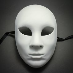 This Beautiful Full Face Masquerade Mask Can Be A Display Piece Or Worn Using Ribbon Attached On Each Side Of The Face. The Mask Has A Matte White Surface That Allow You To Paint Your Own Design On The Mask. Color: White Material: Paper Molding Usm-W7334-Wt Masqurade Mask, Full Face Masquerade Mask, Masquerade Mask Black, Masks Design, Phantom Mask, Face Laser, Spirit Halloween Costumes, Venetian Masquerade Masks, Mask White