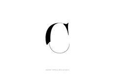 the letter c is made up of black lines