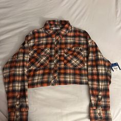 Arizona Brand, Size: Xl, Never Worn, Good Quality Trendy Orange Long Sleeve Shirt, Orange Long Sleeve Shirt For Fall, Orange Collared Top For Fall, Casual Burnt Orange Tops For Fall, Burnt Orange Casual Tops For Fall, Fall Cotton Shirt In Orange, Casual Orange Flannel Shirt For Fall, Orange Cotton Shirt For Fall, Fall Orange Collared Shirt