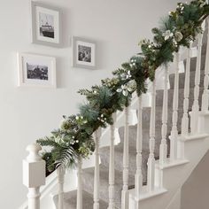 2089901296 stairs ideas, stairs design, stairs wall design, small stairs design ideas, genius stairs organization ideas, rustic stairs decor ideas, modern stairs ideas, stairs makeover ideas, stairs decor tips, stairs in livingroom, stairs and hallway ideas Foliage Garland, Indoor Stairs, Christmas Stairs Decorations, Classy Christmas Decor, Christmas Stairs, Christmas Staircase, Silver Christmas Decorations, Classy Christmas