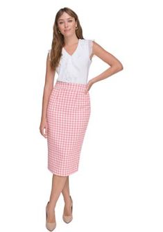 Liven up your formal assortment with this sharp gingham-printed pencil skirt from Tommy Hilfiger. | Tommy Hilfiger Women's Gingham Pencil Skirt, 6 Printed Pencil Skirt, Tommy Hilfiger Women, Gingham, Pencil Skirt, Tommy Hilfiger, Pencil, Skirt