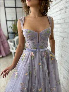 Teuta Matoshi, Formal Party Dresses, Midi Prom Dress, Tea Length Tulle, Hi Friend, Flower Prom Dress, Modest Evening Dress, Perfect Dresses, Floral Dress Formal