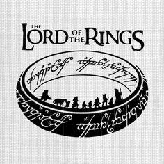 the lord of the rings is shown in black on a white background with an inscription