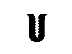 the letter u is made up of two screws