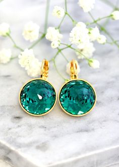 Emerald Earrings Emerald Green Drop Earrings Emerald | Etsy Gift Crystal Clip-on Round Earrings, Gift Crystal Clip-on Earrings, Clip-on Round Crystal Earrings For Gifts, Gift Round Clip-on Crystal Earrings, Clip-on Crystal Earrings As Gift, Light Spring Palette, Long Bridal Earrings, Spring Palette, Earrings Emerald