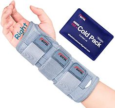 Carpal Tunnel Wrist Brace | Night Sleep Support Brace, Removable Metal Wrist Splint- Hot/Ice Pack, Right Hand, Small/Medium, Adjustable Hand Brace for Men, Women, Relieve and Treat Wrist Pain Wrist Pain, Wrist Brace, Hot Cold Packs, Sleep Support, Medical Kit, Gel Pack, Carpal Tunnel, Cold Pack, Night Sleep