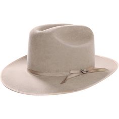 A true legend, the Open Road Royal Deluxe Hat offers a timeless blend of city style and Western tradition in a more flexible finish than our standard Open Road. Made from handsome high-quality 6X fur felt for unbeatable softness and resilience, it features a grosgrain hat band and Stetson-branded hat pin for a subtle dose of texture. The hand-sewn brown leather sweatband and satin liner provide a time-tested fit and premium comfort. The Open Road owes its name to the fact that it was originally Rigid Hat With Curved Brim For Western-themed Events, Classic Beige Panama Hat For Winter, Rigid Curved Brim Hat For Western-themed Events, Western Style Formal Top Hat With Flat Crown, Fitted Panama Hat For Western-themed Events, Classic Top Hat For Western-themed Winter Events, Elegant Wide Brim Fedora For Rodeo, Elegant Brown Hat Band For Ranch, Classic Wide Brim Ranch Hat