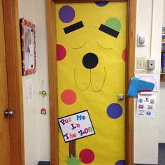 a door decorated to look like a dog