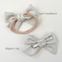 + Pack of 2 bows on a stretchy nylon headband or alligator clip.+ Nylon headband is soft, stretchy & delicate so it wont be too tight on your little one's head!+ These bows are handmade so they may vary slightly in size - approximately 2" x 3"+ Color may appear slightly different than the photo due to lighting.+ Every bow is unique and print placement will not be exactly as shown in photo.This item is FINAL SALE Bow Hair Band, Baby Bow Clips, Toddler Hair Accessories, Bow Headbands, Crochet Bows, Tiny Bow, Toddler Bows, Baby Hair Clips, Bow Clip