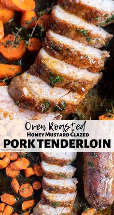 pork tenderloin with roasted carrots on the side