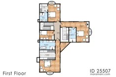 the first floor and second floor are shown in this drawing, which shows an open living area