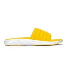 Drawing inspiration from sporty sneakers, the Komo Slide combines the ease of a slip-on with the comfort of OluKai. Featuring a cushioned footbed and a snug, water-resistant strap, this slide is designed for effortless entry and superior comfort. The name 'Komo,' meaning "to enter" or "to go into," aptly reflects the slide's readiness to accompany you in every step of your day, whether you're hitting the beach or the streets. Key Features: Water-Repellent Material: Crafted with water-repellent s Mens Slide Sandals, Yellow Hibiscus, Sporty Sneakers, Beach Slides, Promotional Products Marketing, Beach Adventure, Men's Sandals, Beach Sandals, Mens Sandals