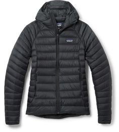 Don't let the weather keep you inside. With a durable  wind-resistant shell and 800-fill-power down  the women's Patagonia Down Sweater Hoodie is lightweight  windproof and warm. Insulated Jacket Women, Patagonia Down Sweater, Black Parka, Fleece Jacket Womens, Duck Down Jacket, Black Puffer Jacket, Patagonia Jacket, Winter Jackets Women, Winter Coats Jackets