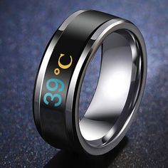 New Smart Sensor Body Temperature Ring Stainless Steel Fashion Display Real-Time Temperature Test Finger Ring Temperature Ring Titanium Steel Mood Emotion Feeling Intelligent Unisex Metals Type: Titanium Cool Rings For Men Cheap, Titanium Womens Ring, Mens Rings For Work, Aura Smart Ring, Dr Strange Sling Ring, Tazer Ring, Gadget Ring, Ring Lite, Smart Ring