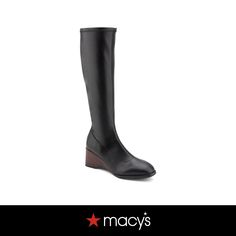 in stock Aerosoles Black Boots, Wedge Boots, Black Stretch, Black Boots, Wedges, Faux Leather, Boots, Leather, Black