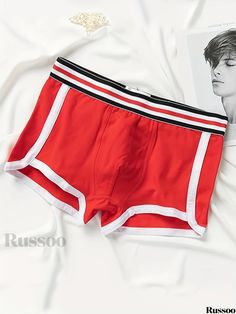 Russoo - Unisex Couples Underwear: Premium Quick-Dry Sport Boxer Briefs, Fashionably Comfortable Cotton Trunks for Men and Women Fitted Red Boxer Briefs For Summer, Sporty Red Boxer Briefs For Summer, Sporty Stretch Red Boxer Briefs, Red Stretch Sporty Boxer Briefs, Red Cotton Boxer Briefs For Sports, Red Cotton Sports Boxer Briefs, Sporty Red Fitted Boxer Briefs, Red Fitted Sporty Boxer Briefs, Casual Red Boxer Briefs For Sports