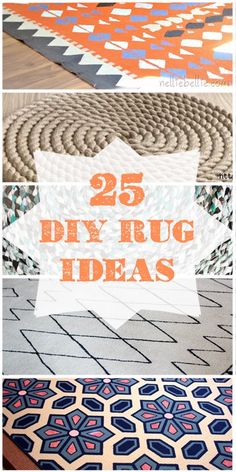 different rugs with the words 25 diy rug ideas