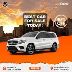 a white mercedes suv with the words best car for sale today