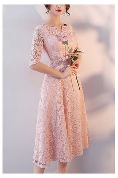 10% off now! Shop pink lace aline semi formal dress beaded with half sleeves online. Sheprom offers formal, party, casual & more style dresses to fit your special occasions. Pink Semi Formal, Pink Semi Formal Dresses, Latest Bridesmaid Dresses, Bridesmaid Dresses 2018, Lace Bridesmaid Dress, Beautiful Bridesmaid Dresses, Dress With Shawl, Lace Bridesmaids, Semi Formal Dress