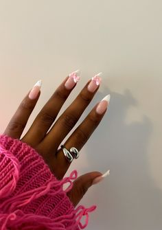 Aesthetic Nail Art, Coquette Nail, Nails Girly, Bow Nail Designs, Princess Vibe, Birthday Nail Designs, Coquette Nails, Aesthetic Nail, Romantic Nails