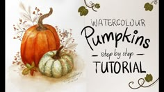 watercolour pumpkins step by step drawing