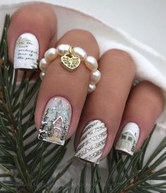 Latest Nail Colours, Christmas Gel Nails, Unique Acrylic Nails, Manicures Designs, Festival Nails, New Year's Nails, Hot Nails, Xmas Nails, Christmas Nail Designs