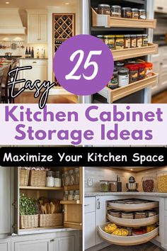 Transform your kitchen into an organized haven with these space-saving cabinet storage tips! Keep everything from spices to pots neatly in place. #KitchenOrganization #StorageSolutions #DeclutterKitchen #CabinetStorageIdeas #SpaceSavingTips Kitchen Drawers Design, Kitchen Cabinet Storage Ideas, Organizing Kitchen Cabinets, Cabnits Kitchen, Lazy Susan Corner Cabinet, Cabinet Storage Ideas, Under Sink Drawer, Drawers Design