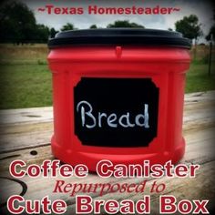 coffee canister repurposed to cute bread box