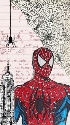 Spiderman Notebook Cover, Spiderman Scrapbook Ideas, Spiderman Comic Pfp, Spiderman Scrapbook, Spiderman Comic Wallpaper, Spiderman Wallpaper Aesthetic, Composition Notebook Wallpaper, Spider Man Comic Art, Spider Man Swinging