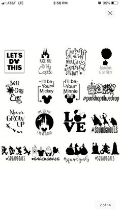 some black and white stickers that are on a wall