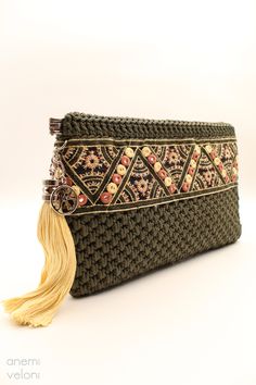 Embroidered Clutch Bag Ethnic Handbag Green Clutch Crochet | Etsy Turkey Luxury Handmade Traditional Clutch, Rectangular Woven Clutch For Festival, Bohemian Woven Pouch Clutch, Bohemian Clutch With Handwork, Bohemian Embroidered Clutch Bag, Bohemian Embroidered Rectangular Clutch, Bohemian Woven Clutch Shoulder Bag, Beige Bohemian Clutch Pouch, Bohemian Beige Clutch Pouch