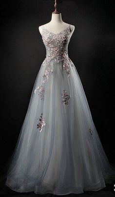 Gray Wedding Dresses For Prom Season, Gray Prom Dress With Fitted Bodice, Gray Wedding Dress With Sweep Train, Fitted Gray Tulle Dress, Fitted Gray Wedding Dresses, Fitted Gray Dresses With Sweep Train, Fitted Gray Dress With Sweep Train, Gray Fitted Dress With Sweep Train, Gray Dress For Prom Season